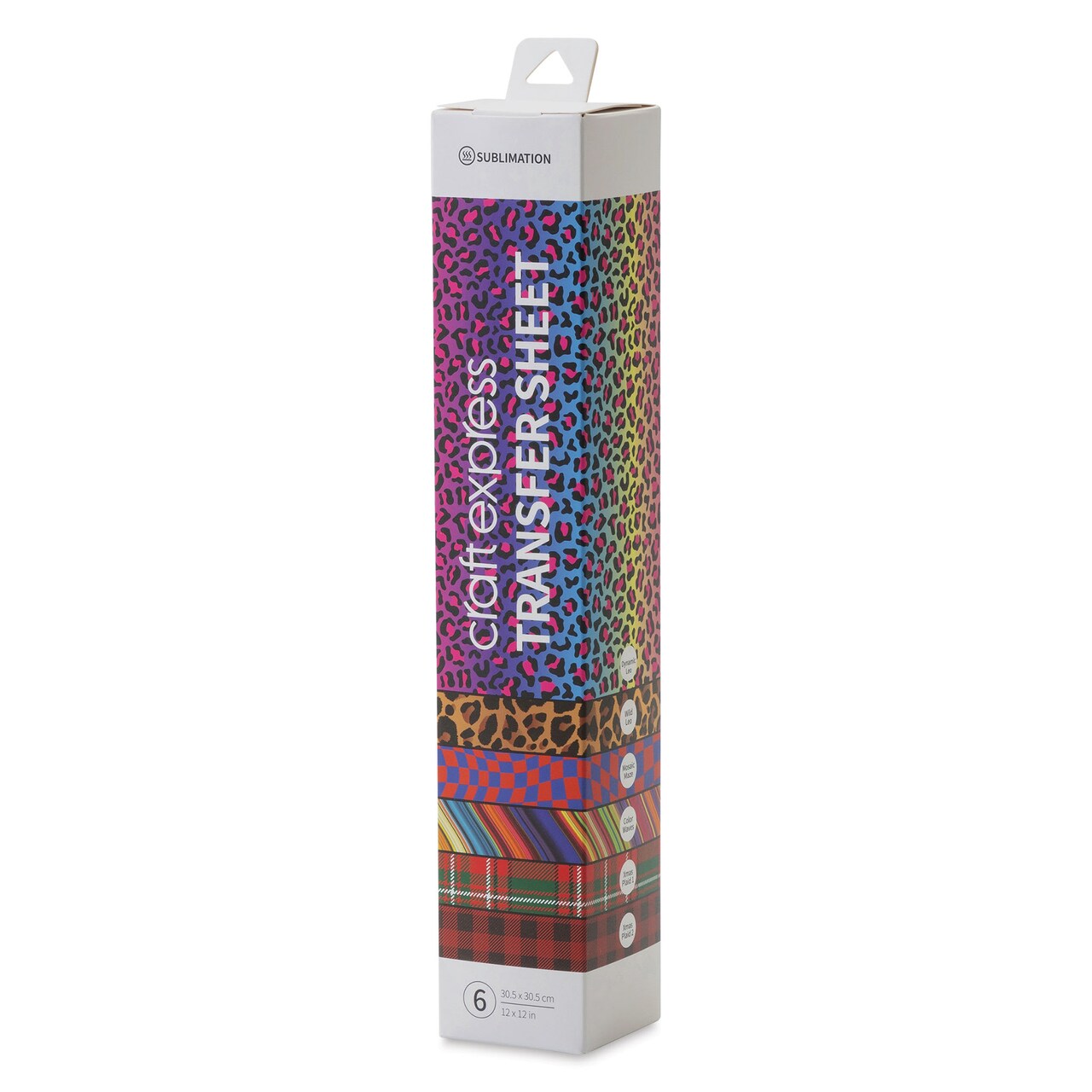 Craft Express Sublimation Pattern Transfer Sheets - Assorted 2, 12" x 12", Pkg of 6